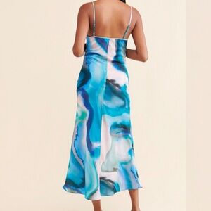 Pietro Brunelli Mia Slip Dress in Blue Marble Print